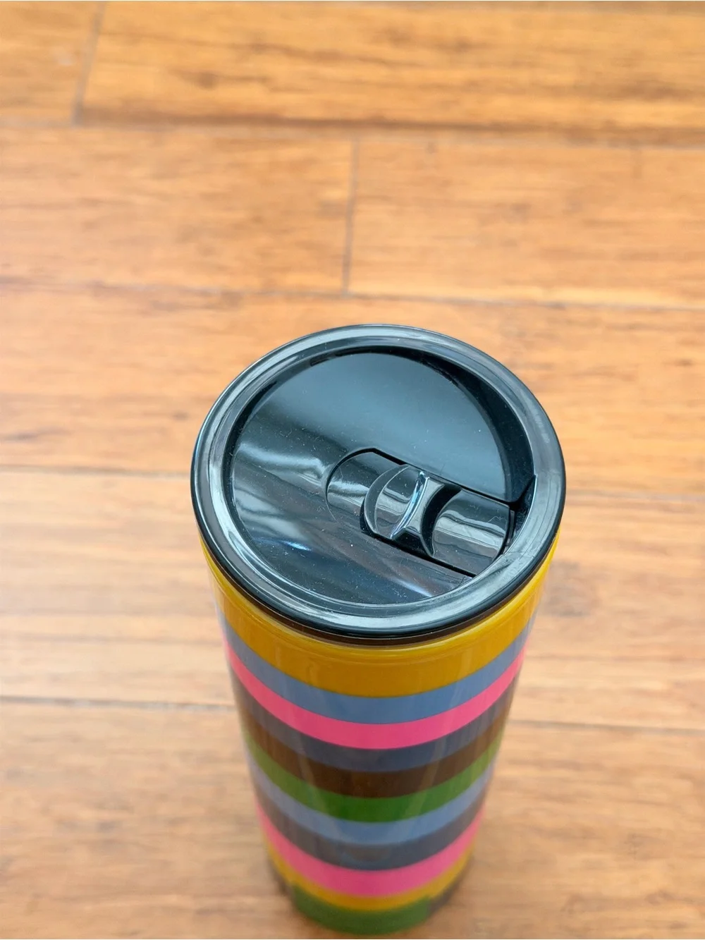 kate spade Bold Multicolor Striped Tumbler - Pink, Yellow, Blue, Green, Black